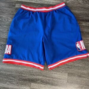 NBA Men’s Blue Red White Mesh Basketball Shorts‎ 2XL Vintage Retro No Drawstring